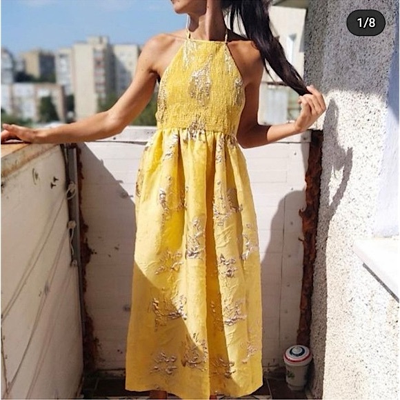 ZARA LIMITED EDITION Gold Embroidered Dress - Picture 6 of 10